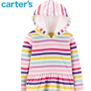 Carter's Multicolored Striped Fleece Hoodie Sweater